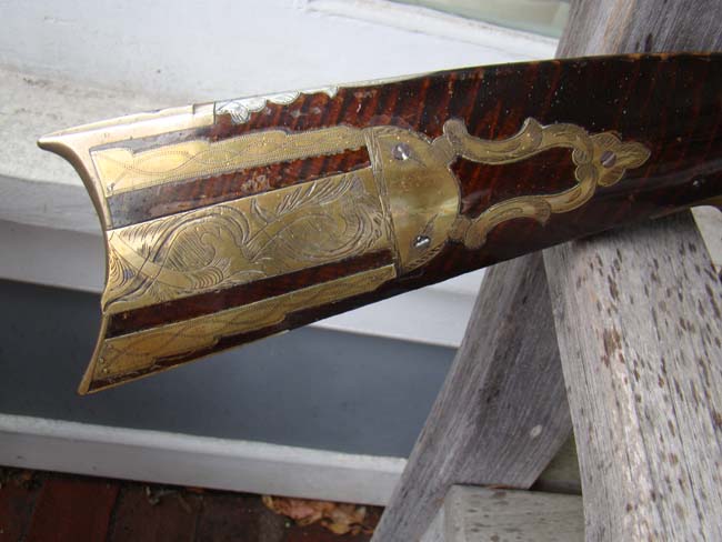 A fine silver inlaid curly maple Pennsylvania percussion long rifle by Joseph Douglass of Huntington county circa 1850-1860. — image 3